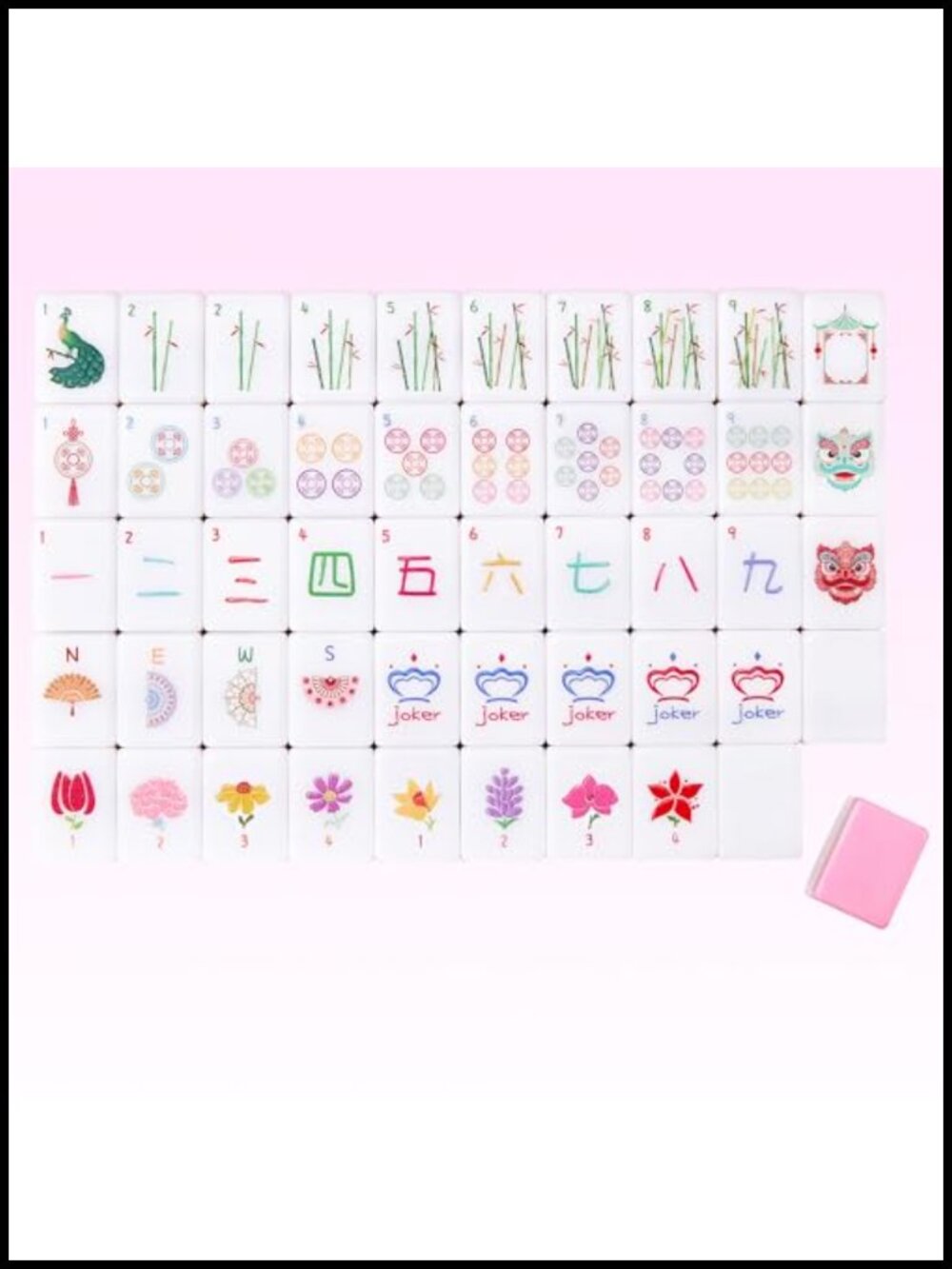 Complete American Mahjong Set - 160 Melamine Tiles with Bag & Accessories